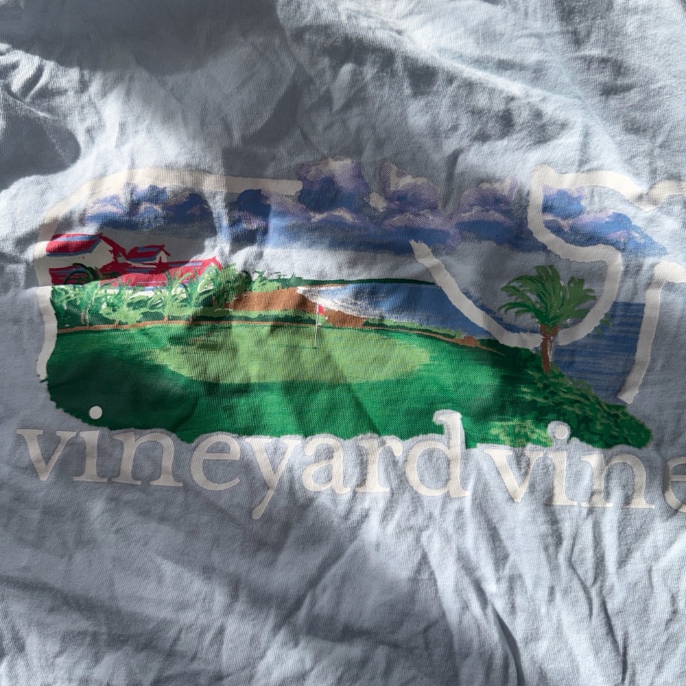 Vineyard Vines Mens Size small Golf Sports Short Sleeve Shirt Light Blue